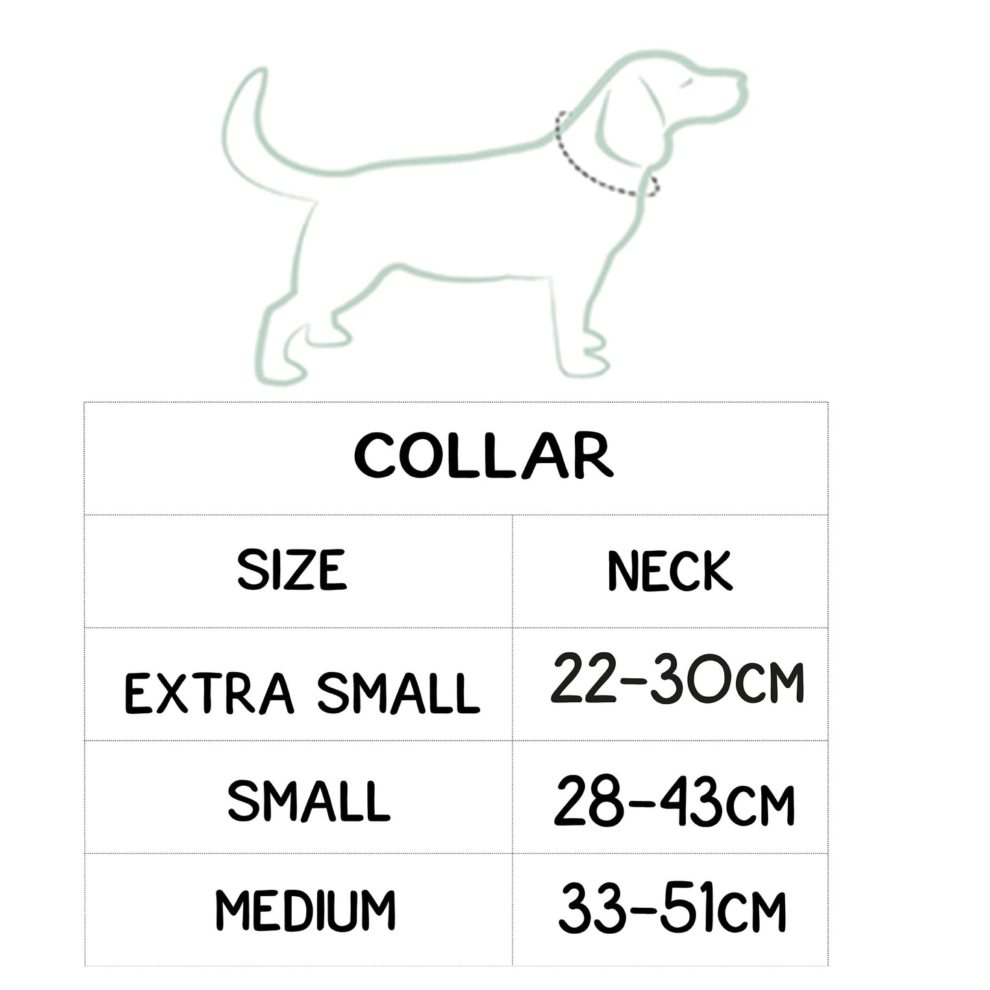 Dog collar size guide description