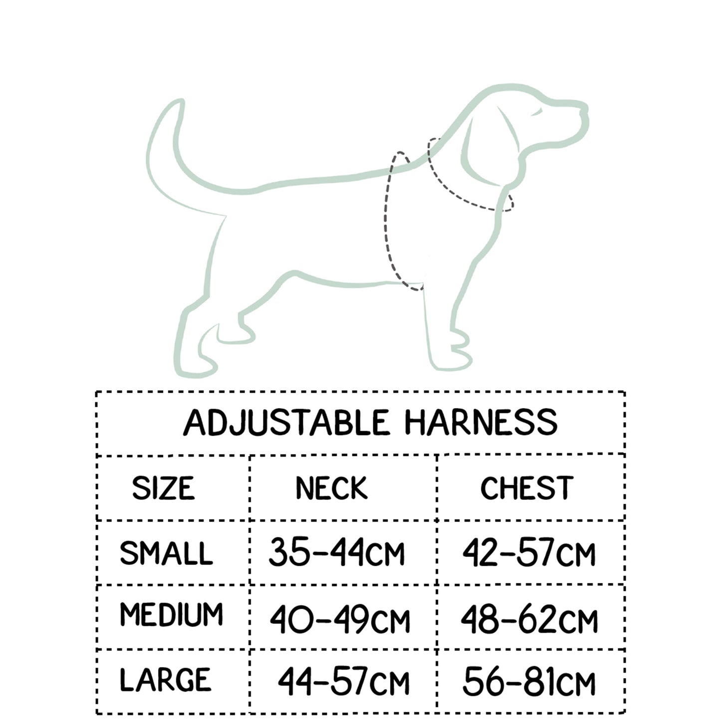 Dog harness size guide sweet lollipaw
